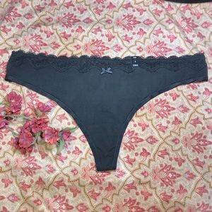 Torrid Black Lace Trim Thong, Low Rise, Size 3, 3X, 22 24